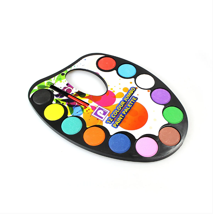 12 Colour Jumbo Paint Palette Arts And Craft Kids Fun