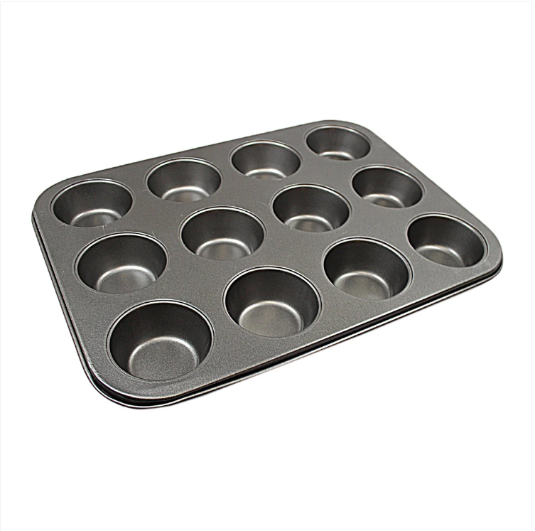 12 Cup Pan Muffin Cupcake Tray Non Stick Moulds 26 x 35cm Baking Trays Bake Tins