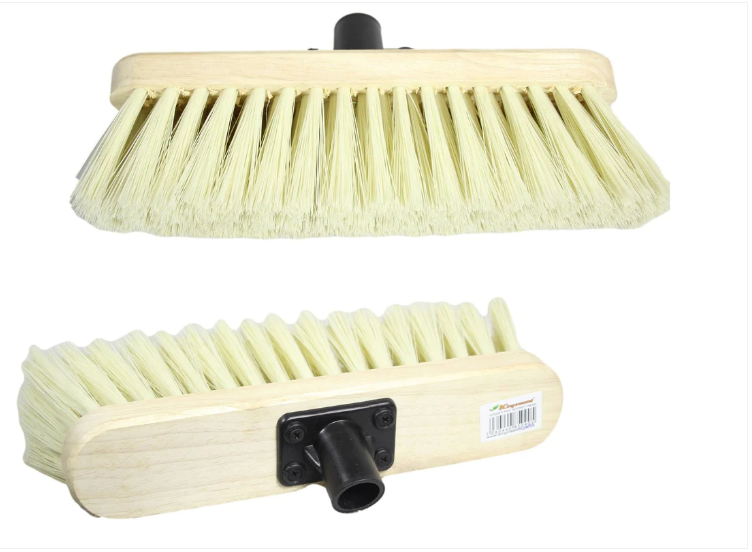 12 Inch Soft Cream PVC Bristle Brush Broom Head For Indoor Outdoor