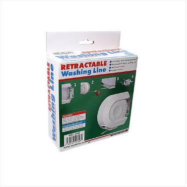 12 Metre 180 Degrees Retractable Washing Line Simple Installation DIY White