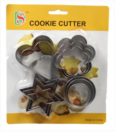 12 Pack Cookie Cutter Cake Mould Traditional Shape Cutters Mould