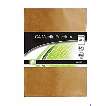 12 Pack Manila C4 Envelopes Office Supplies Home