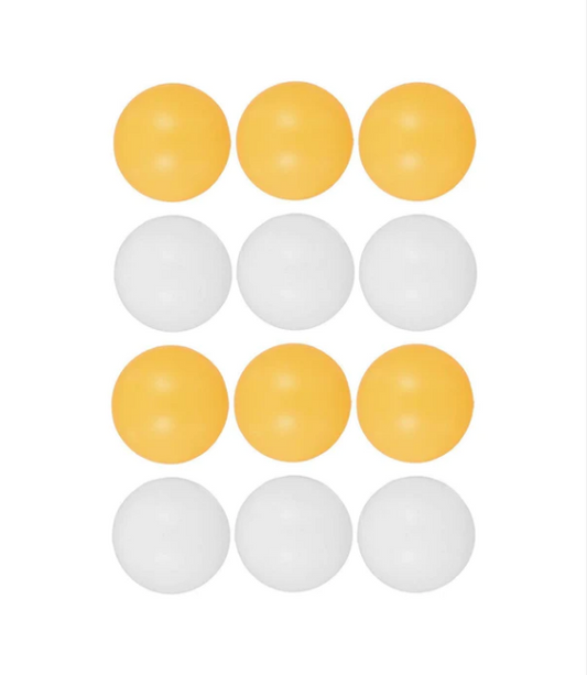 12 Pack Plastic Ping Pong Balls OrangeWhite Mix Balls 3.5cm