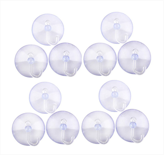 12 Pack Suction Hooks Ideal Home Storage Suction Hooks Glass Mirror Painted Surfaces