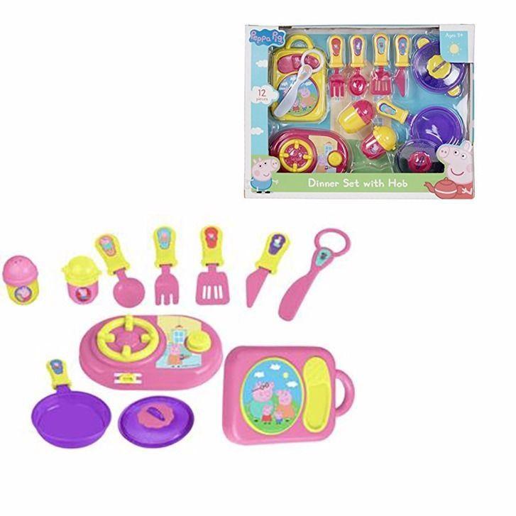 12 Pc Childrens Peppa Pig DINNER SET with HOB