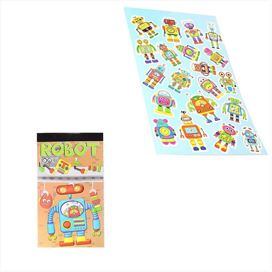 12 Sheets Robot Stickers Childrens Party Bag Fillers