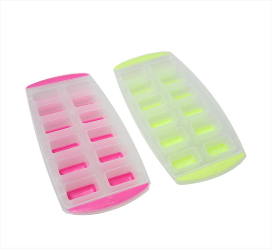 12 Slots Rectangle Ice Tray Freezer Silicone Tip Easy Take Out Ice Tray 25cm x 12cm
