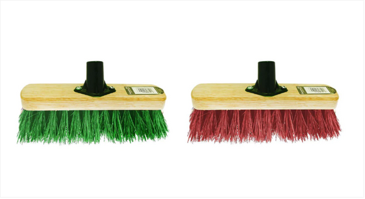 12'' Kingswood PVC Bristle Brush Head Assorted Colours Green / Red