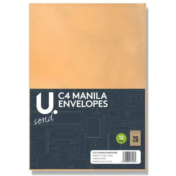 12 Pack Manila C4 Envelopes Office Supplies Home