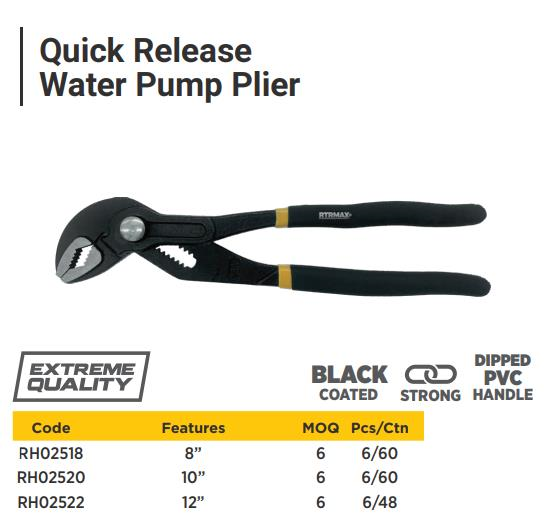 12'' QUICK RELEASE WATER PUMP PLIERS