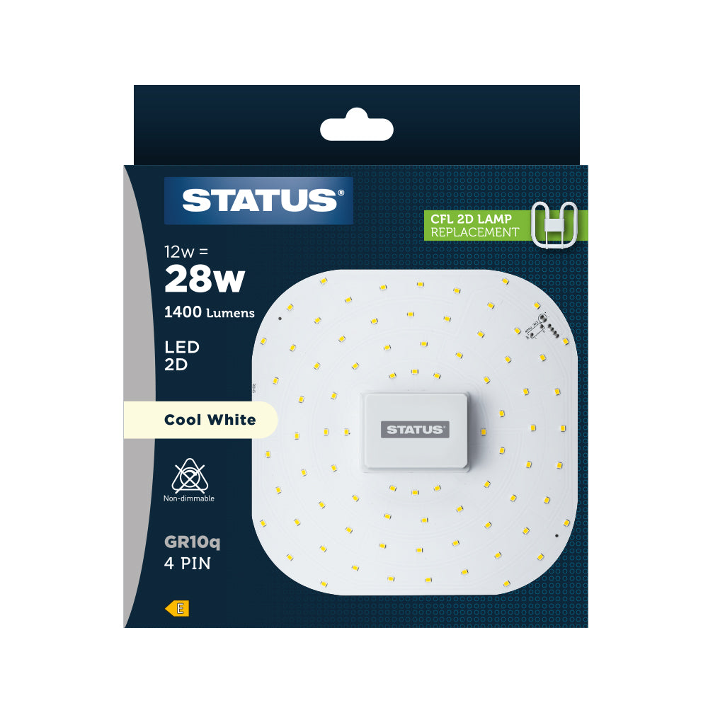 12w - LED - 2D - Cool White - 4 Pin - 1 pk box