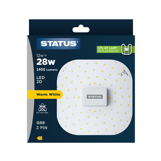 12w - LED - 2D - Warm White - 2 Pin - 1 pk box