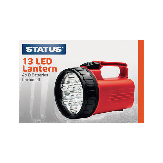 13 LED - Lantern - 4 x D batteries (Included) - Red - 1 pk - in Glossy Retail Box