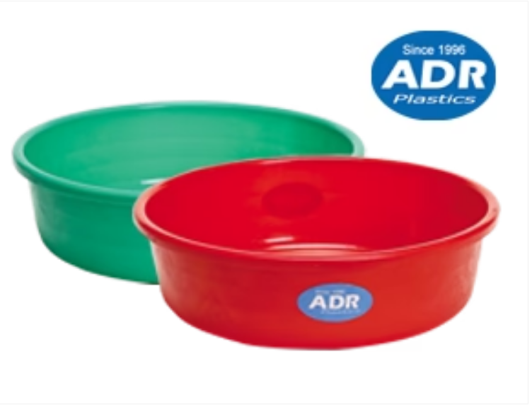 13' Plastic Washing Bowl Round 31cm Plain Assorted Colours