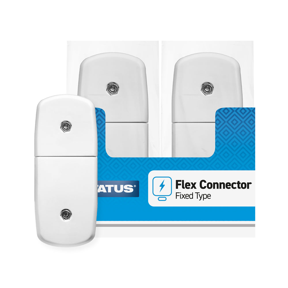 13 amp - Flex connector - Fixed type - White - 1 pk - in Poly Bag - in Colour CDU