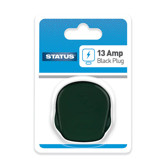 13 amp - Plug - Black - 1 pk - Blister Card