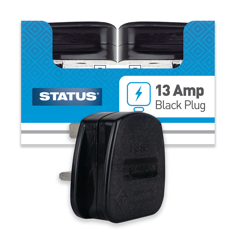 13 amp - Plug - Black - "bulk" - in Colour CDU