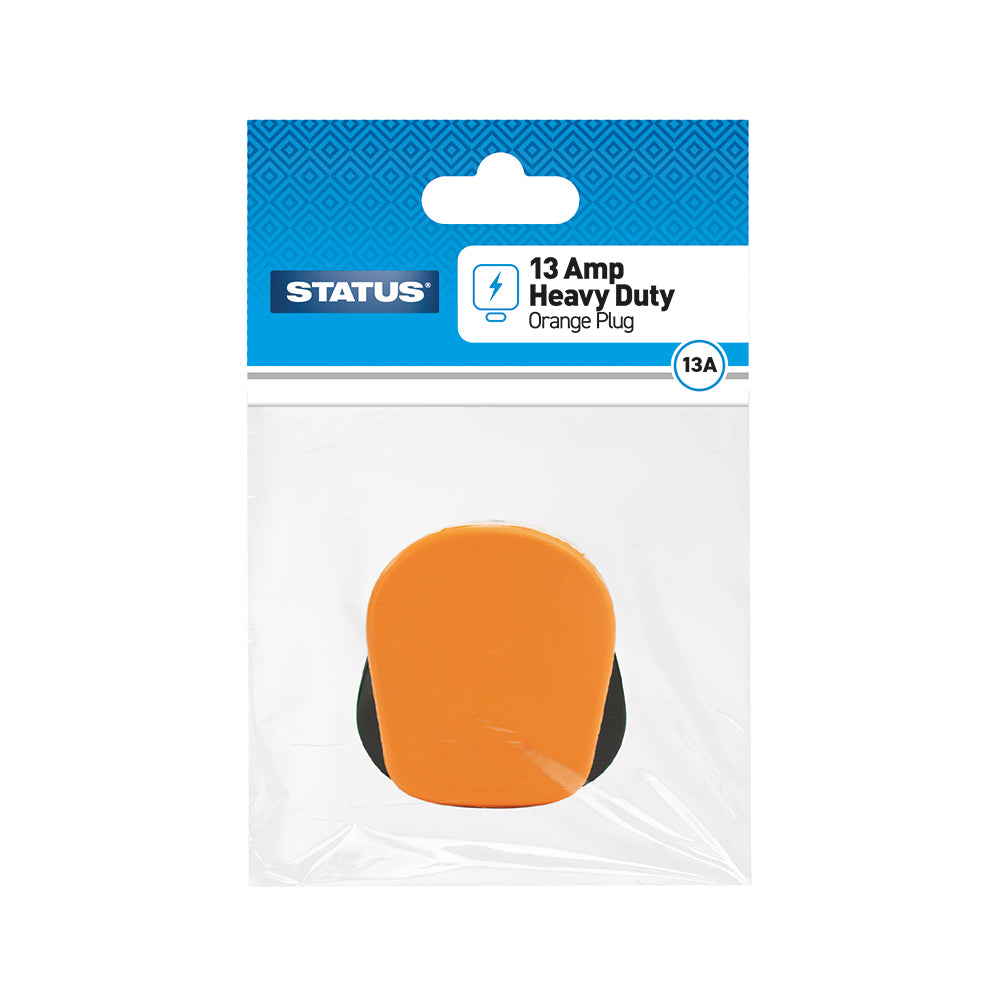 13 amp - Plug - Orange - 1 pk - in Poly Bag / Header Card