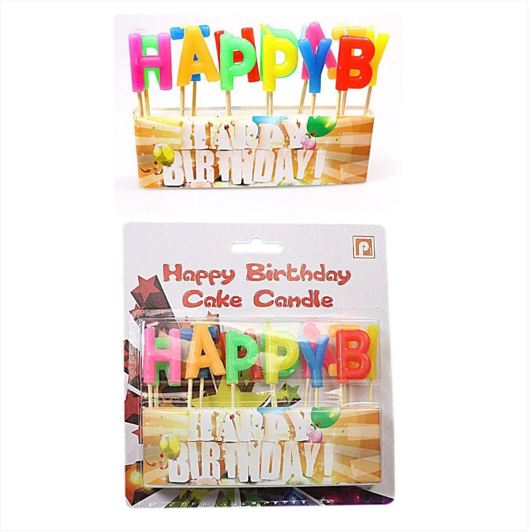 13pc Happy Birthday Candle Set Cake Celebration Party Decoration Coloured Letter