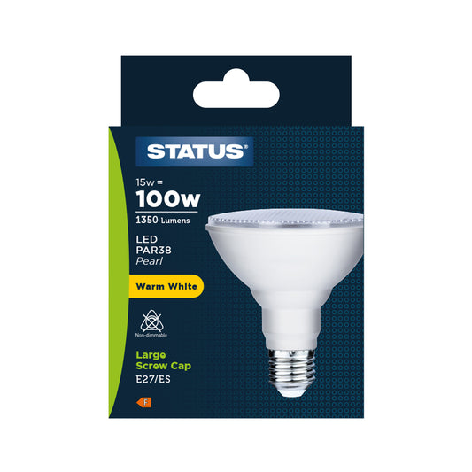 15w = 100w = 1350 lumens - PAR 38 - E27 - 1 pk box