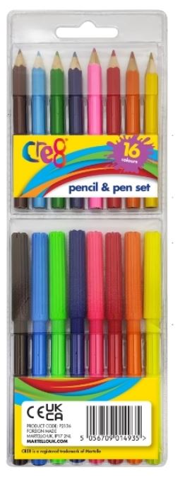 16 Piece Pencil & Pen Set