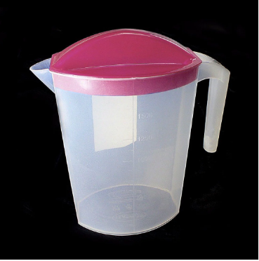 1750 ml Plastic Jug With Coloured Removable Lid, Dishwasher / Fridge Safe