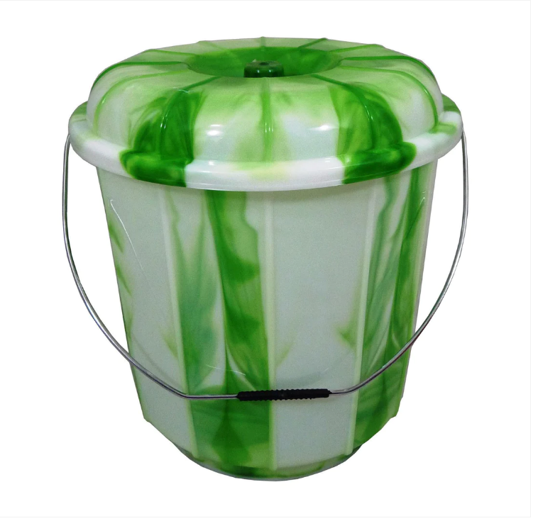 18 Litre Tie Dye Design Plastic Bucket Bin With Lid Household Use Bucket Assorted Colours