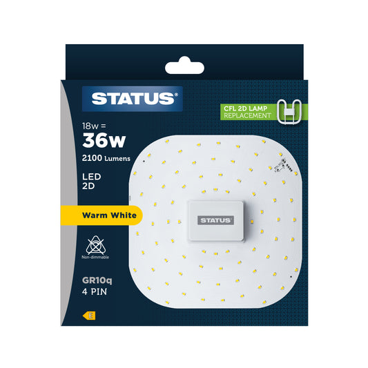 18w - LED - 2D - Warm White - 4 Pin - 1 pk box