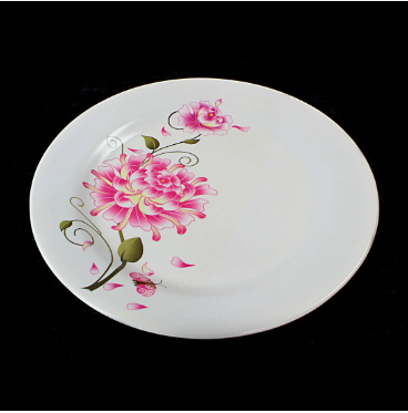 1 Piece Plastic Plate Floral Print Round Plate 20cm