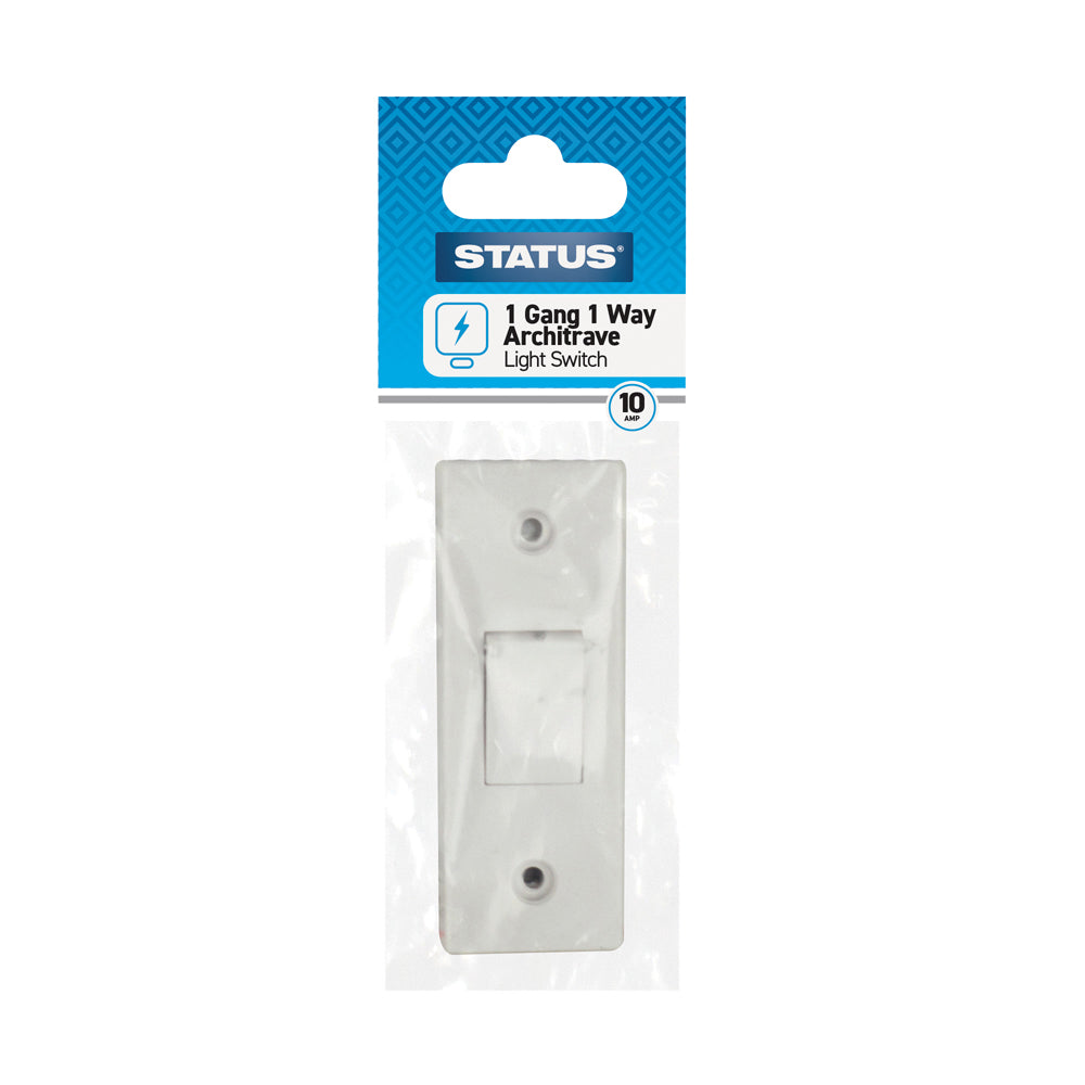1 gang - 1 way - Architrave - Light Switch - White - 1 pk - in Poly Bag / Header Card