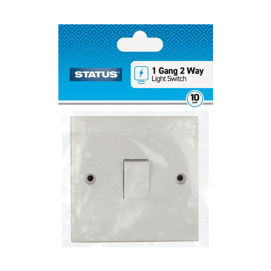 1 gang - 2 way - Light Switch - White - 1 pk - in Poly Bag / Header Card