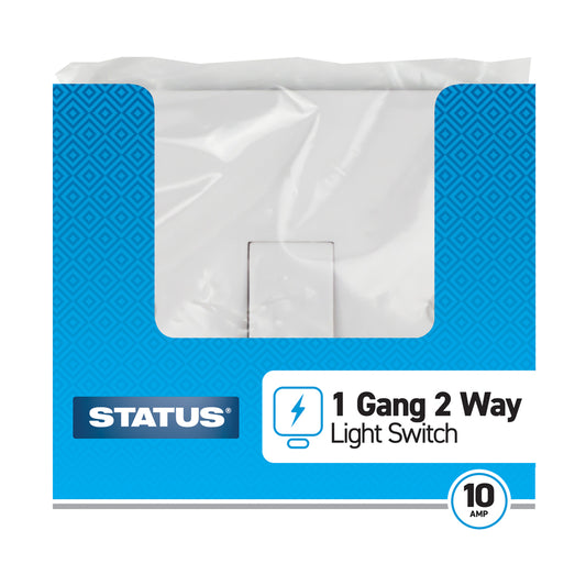 1 gang - 2 way - Light Switch - White - 1 pk - in Poly Bag - in Colour CDU