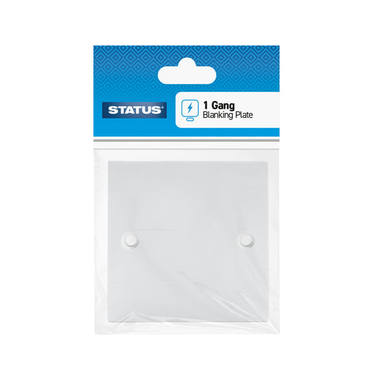 1 gang - Blanking Plate - White - 1 pk - in Poly Bag / Header Card