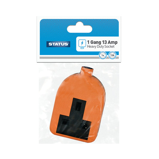1 way - Orange - Re-wireable Socket Block - 1 pk - in Poly Bag / Header Card