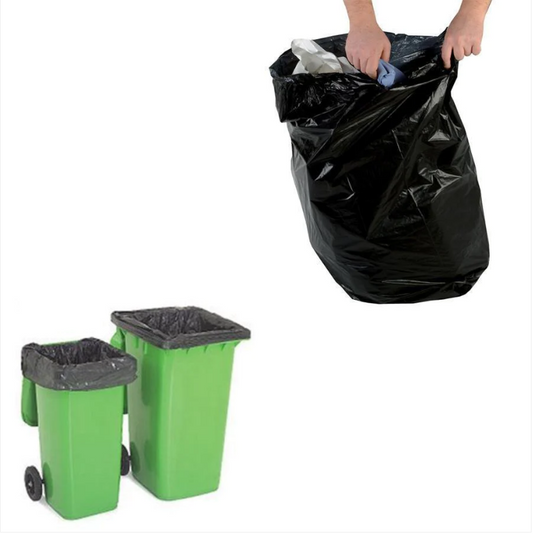 200 Pcs Heavy Duty Black Recycled Refuse Sacks Bags Outdoor 26x21x25cm