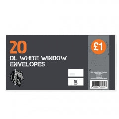 20 DL White Window Envelopes