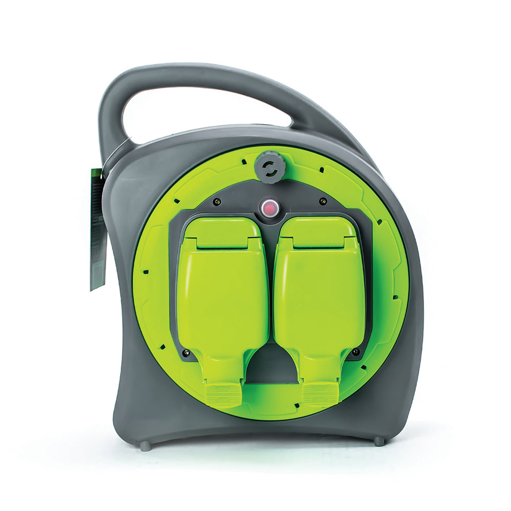 20 Mtr - 13 amp - "Hand Bag" - 2 Socket Outlet with Thermal Cut Out -IP54 - Cable Reel - 1 pk