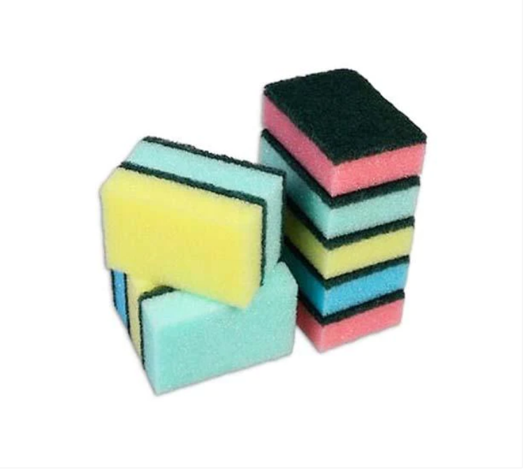 20 Pack Accord Washing Up Sponge Scourers Perfect Clean Assorted Colour 8 x 2cm