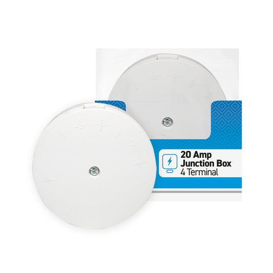 20 amp - 4 Terminal - Junction box - White - 1 pk - in Poly Bag - in Colour CDU