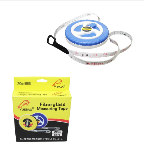20m Fiberglass Tape Measure Builders Surveyors Long Reel Roll Measuring Tape 66ft
