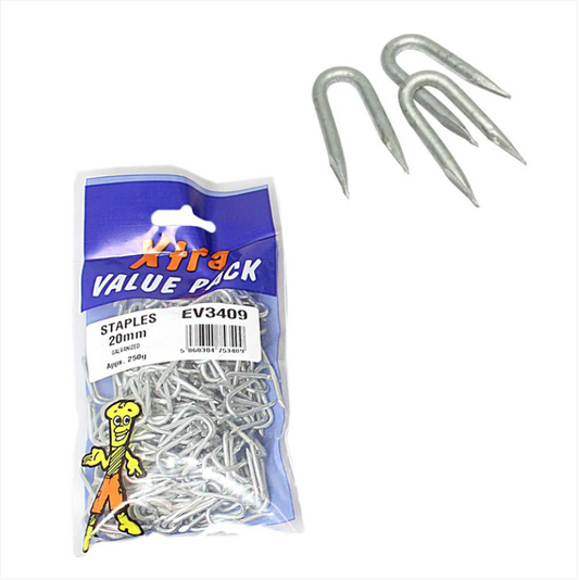 20mm Galvanised Staples Xtra Value Diy