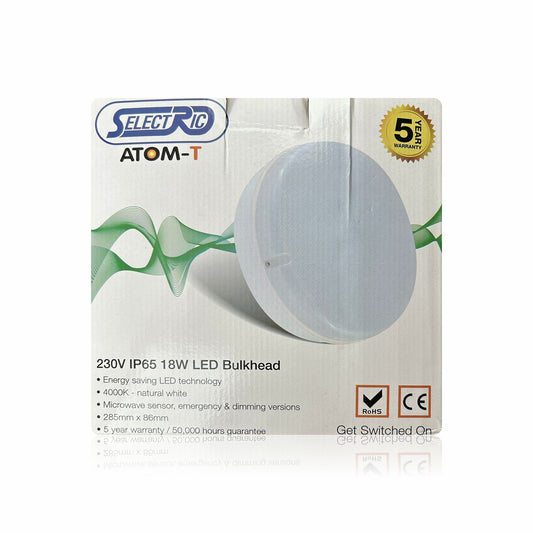 230V IP65 18W LED Bulkhead