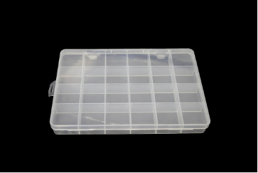 24 Plastic Compartment Box Small Organiser Storage Craft Box 19cm x 13cm