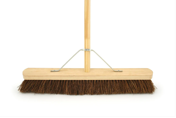 24" Stiff Bassine Fill Hard Coco Broom With Brush Jingwood Diy Outdoors