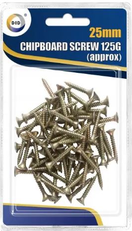 25mm Chipboar25mm Chipboard Screws 125Gd Screws 125G
