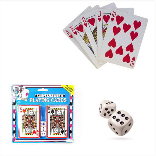 2 Pack Vegas Style Plastic Playing Cards With 3 Dice