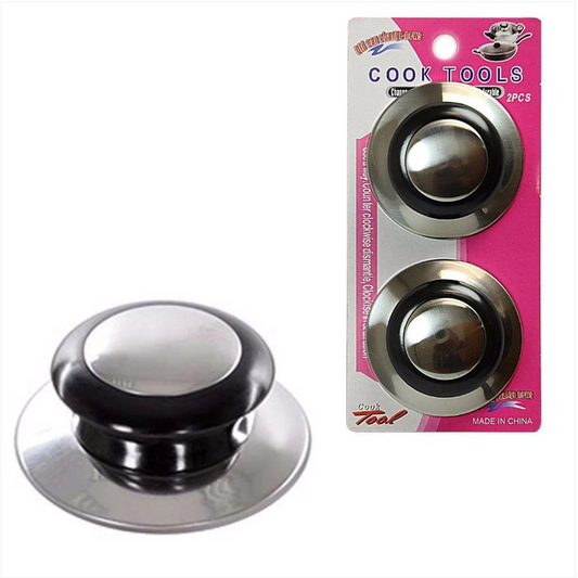 2 Silver Coloured Pan lid Knobs With Screws