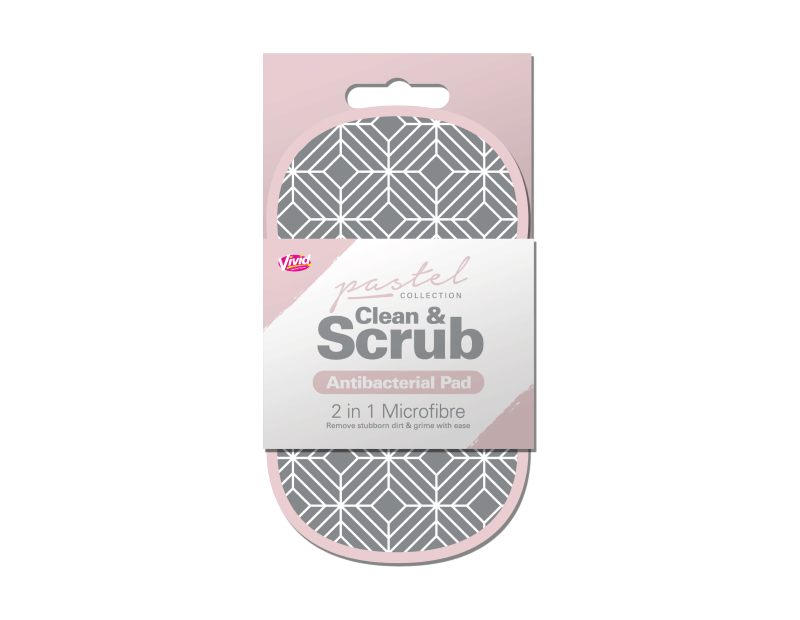 2 in 1 Antibacterial Scrubbing Pad - Pastel