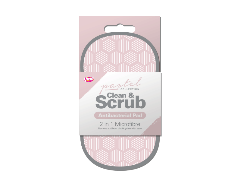 2 in 1 Antibacterial Scrubbing Pad - Pastel