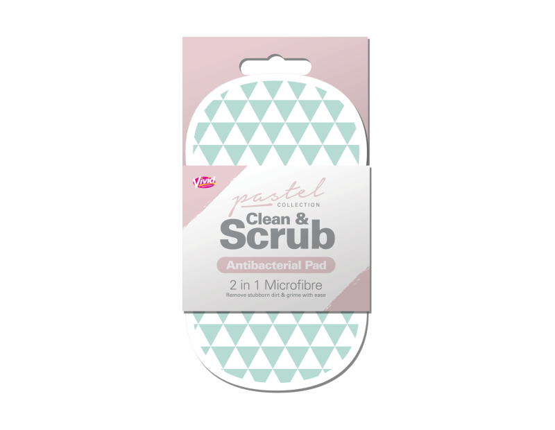 2 in 1 Antibacterial Scrubbing Pad - Pastel